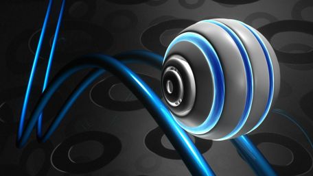 Dynamic Blue and Gray Sphere wallpaper