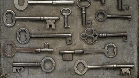 Vintage Keys on a Weathered Surface wallpaper