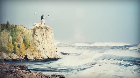 Majestic Lighthouse by the Sea wallpaper