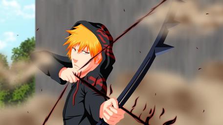 Orange-Haired Warrior With a Menacing Gaze wallpaper
