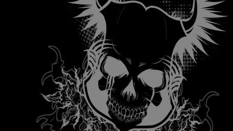 Dark Skull with Wings Fantasy Art wallpaper