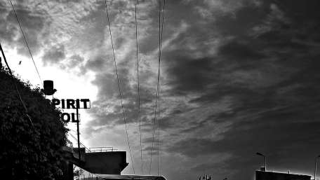 Gothic City Under a Dramatic Sky wallpaper