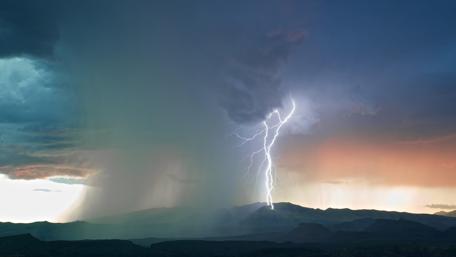 Electric Fury Over the Mountain wallpaper
