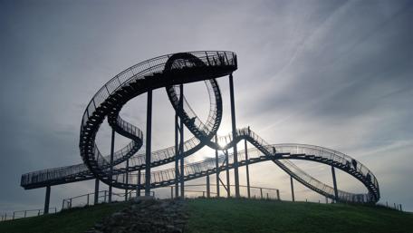 Abstract Rollercoaster on Magic Mountain in Silhouette wallpaper