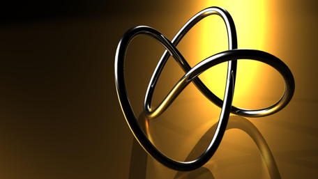 Golden Infinity Loop in 3D Elegance wallpaper