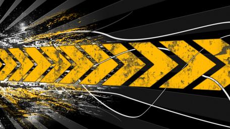 Striking Yellow Arrow Abstract Design wallpaper