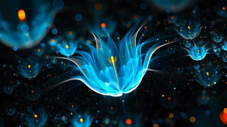 Ethereal Blue Blossom Illumination wallpaper