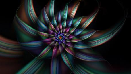 Vibrant Fractal Flower Unfolding wallpaper