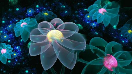 Ethereal Glow of Digital Blooms wallpaper