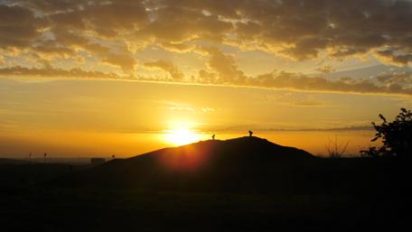 Golden Sunset Over Hillside Viewpoint wallpaper
