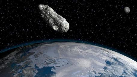 Asteroid Journey Between Earth and Moon wallpaper