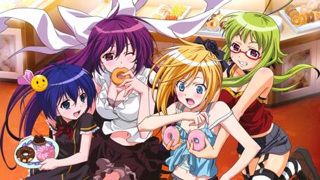 Colorful Anime Friends Enjoying a Sweet Treat wallpaper