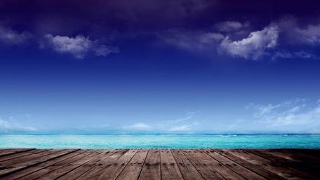 Pier Overlooking Vast Blue Horizon wallpaper