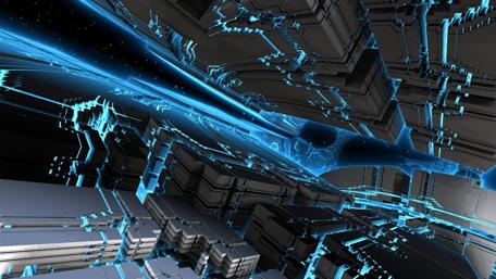 Futuristic Digital Dimension in 3D Art wallpaper