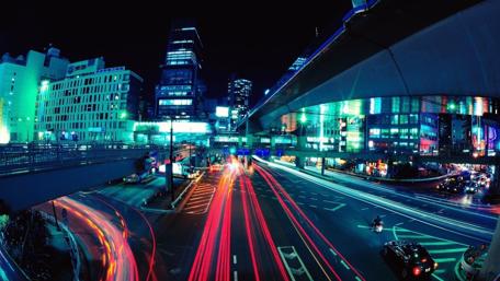 Vibrant City Lights at Night wallpaper
