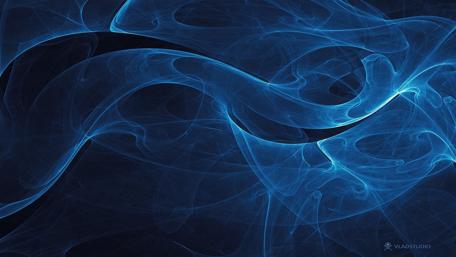 Elegant Blue Waves on Dark Background wallpaper