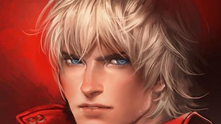 Heroic Warrior with Silver Hair and Intense Gaze wallpaper