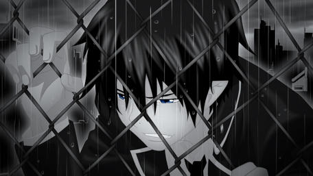 Brooding Rin in Rain Wallpaper wallpaper