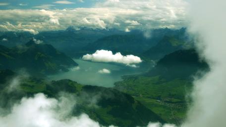 Stunning Mountain View with Lake and Valley wallpaper