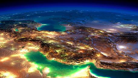 Iran's Nighttime Glow from Space wallpaper