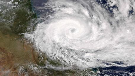 Cyclone Debbie Aerial View of Nature's Fury wallpaper