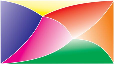 Curved Spectrum Harmony: Vibrant Abstract Art wallpaper