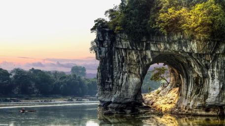 Majestic Elephant Trunk Hill by the Li River wallpaper