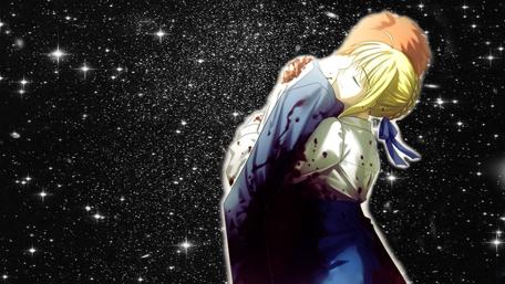 Stars of Destiny Unite in Embrace wallpaper