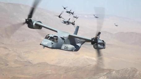 Dynamic Flight of the V-22 Osprey in Action wallpaper