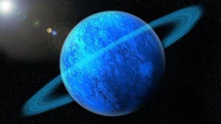 Majestic Blue Uranus and Its Rings wallpaper