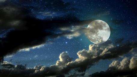 Mystical Moonlit Night Sky wallpaper
