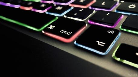 Glowing Command Keys on a Sleek Keyboard wallpaper