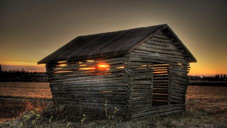 Cottage Sunset Serenity Wallpaper wallpaper