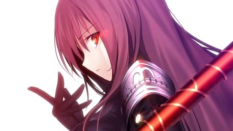 Mystical Warrior in Crimson Light wallpaper