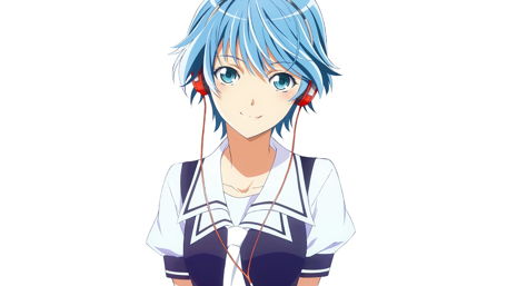 Listening Blissful Moments with Blue-Haired Girl wallpaper