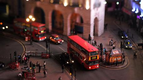 Miniature London Rush Hour Scene wallpaper