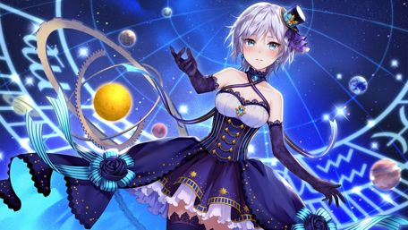 Anastasia's Celestial Symphony in Anime Wonderland wallpaper