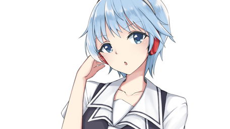 Anime Girl with Blue Hair and Headphones wallpaper