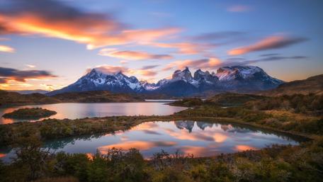 Majestic Reflections of Torres del Paine wallpaper