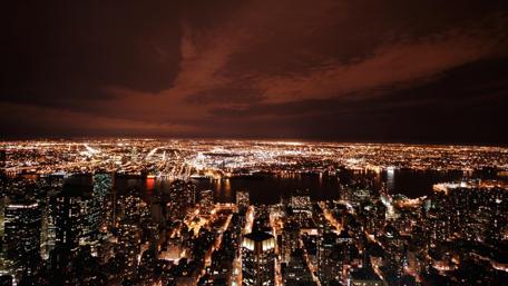 Stunning Night View of New York City Lights wallpaper