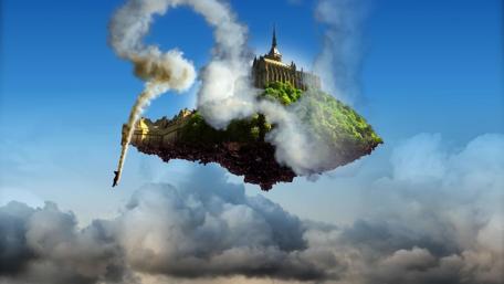 Floating Castle in a Dreamy Sky wallpaper