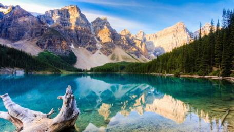 Tranquil Reflections of Canadian Peaks wallpaper