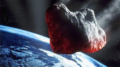 Asteroid Passing Over Earth's Atmosphere wallpaper