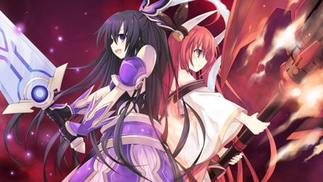 Epic Anime Duo Against Crimson Sky wallpaper