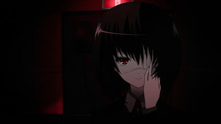 Mysterious Mei in Shadowy Red wallpaper