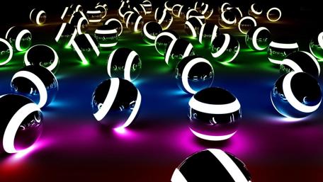 Vibrant 3D Light Ball Artwork wallpaper