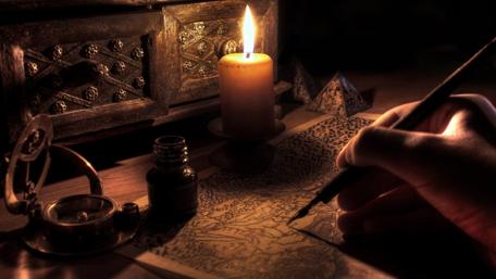 Illuminated Drawing in Candlelight wallpaper