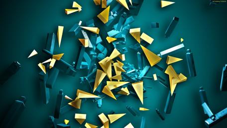 Dynamic Geometric Chaos in 3D Form wallpaper