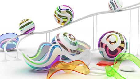 Abstract Artful Spheres in Motion wallpaper