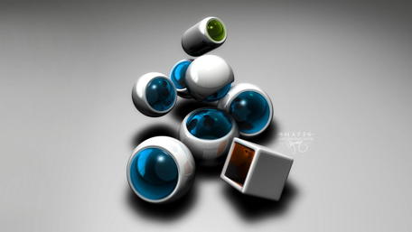 Modern Abstract Shapes in Harmony wallpaper